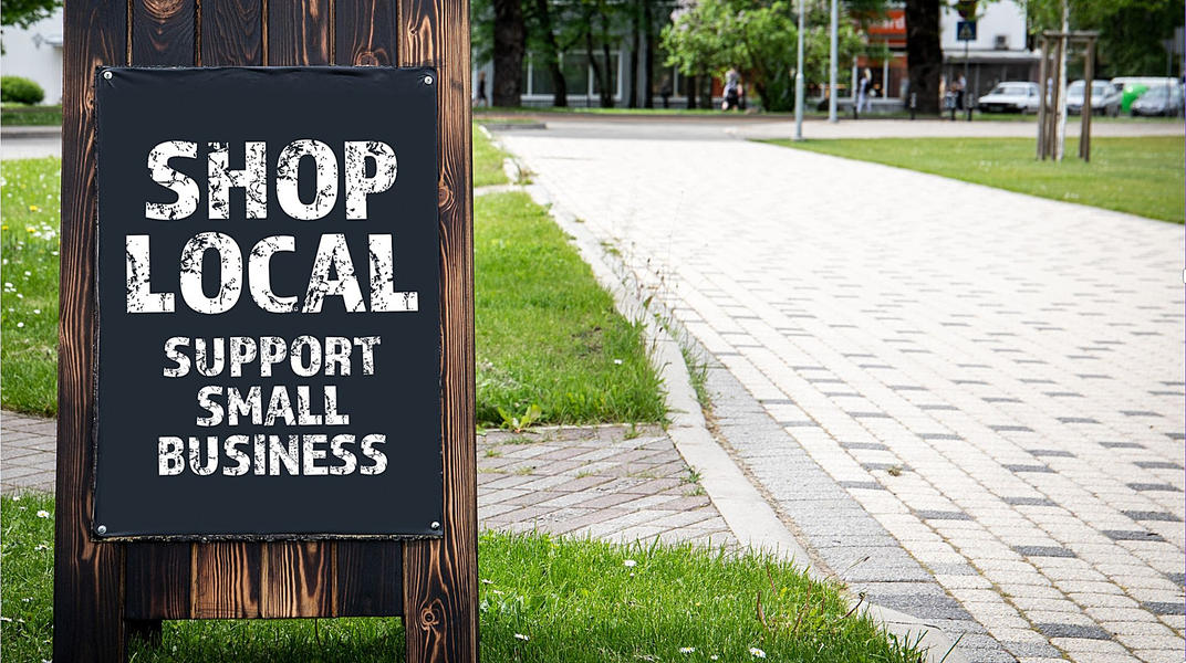 shop local support small business sign